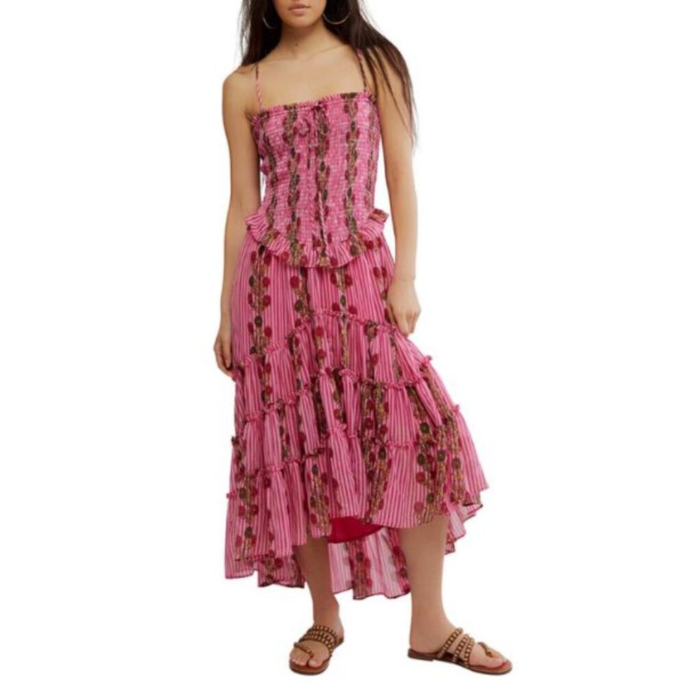 Free People Pink Floral Midi Dress